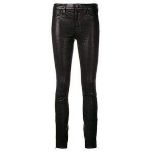 J Brand Ankle Zip Leather Skinny Pants